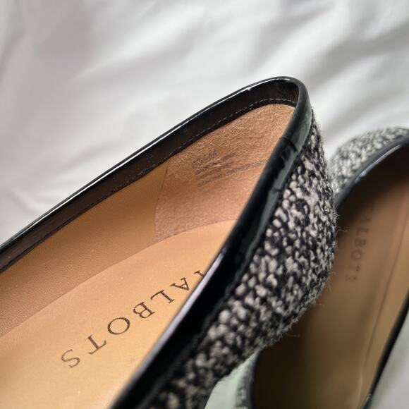 Talbots Womens Pumps Black/White Knit Heels Leather Inner and Soles Size 6.5 EUC - Picture 3 of 13